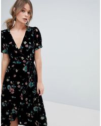 oasis floral wrap midi dress
