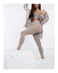Pull\u0026Bear Ribbed Yoga leggings Co-ord | Lyst