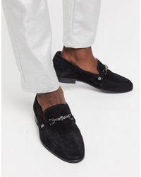 Twisted Tailor Suede Loafers Met Zilveren Gesp in het Zwart voor heren -  Lyst