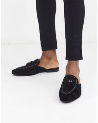 Mocassini aperti dietro neriRiver Island in Pelle scamosciata da Uomo  colore Nero | Lyst