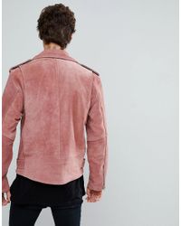 pink suede jacket mens