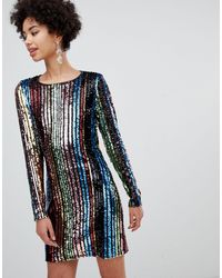 Vestido corto con lentejuelas Stradivarius de Denim | Lyst