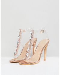 embellished rose gold heels