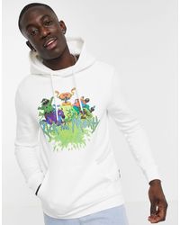 Rick and morty - felpa bianca con cappuccio con stampa sul petto e sul  retro da Uomo di Bershka in Bianco | Lyst