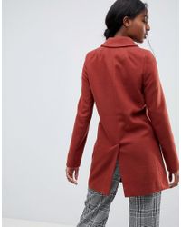 asos design boyfriend coat with zip pocket