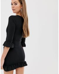 boohoo basic ruffle trim dress