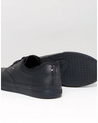 Tommy Hilfiger Paulie Leather Trainers in Black for Men - Lyst