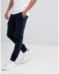 ASOS Denim Slim Woven Cargo Joggers In Navy in Blue for Men Lyst