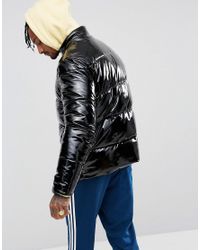 mens vinyl puffer jacket