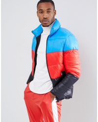 multi color puffer jacket