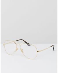 Gafas ópticas con montura estilo aviador en dorado y lentes Ray-Ban de  color Metálico - Lyst