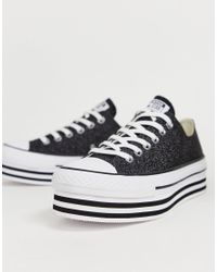 Zapatillas bajas con plataforma y brillantina negra Chuck Taylor All Star  Converse de color Negro | Lyst