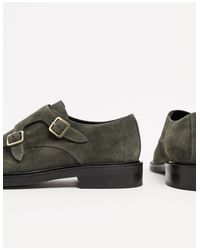 Reiss Suède Jake - Suède Gespschoenen in het Groen voor heren - Lyst