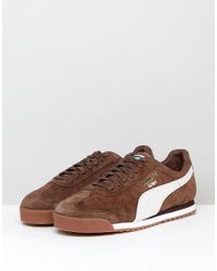 brown suede puma roma