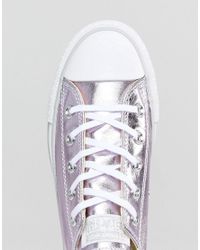 Converse Chuck Taylor All Star Ox Platform Metallic Trainers In Pink - Lyst