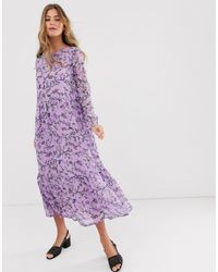 purple floral maxi dress