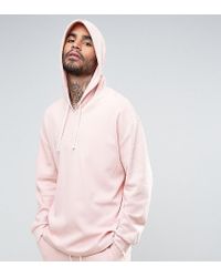 PUMA Cotton Waffle Oversized Hoodie In Pink Exclusive To Asos for Men - Lyst
