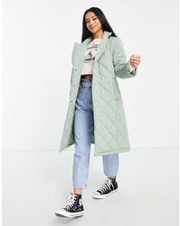 miss selfridge checked wrap coat