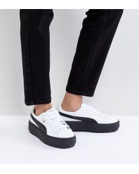 puma platform black trainers