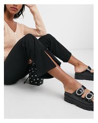 Pantaloni svasati neri con spacco sul davanti di Bershka in Nero | Lyst