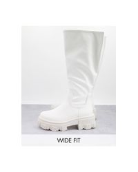 Botas blancas planas con suela gruesa carla ASOS de color Blanco | Lyst
