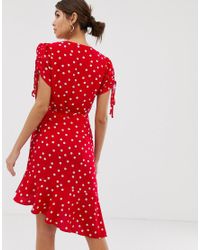 warehouse red spot dress
