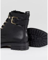 carvela black lace up boots