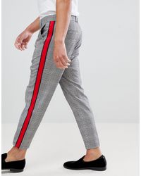 Pantalones es con diseño a cuadros y rayas laterales Bershka de Denim de  color Gris para hombre | Lyst