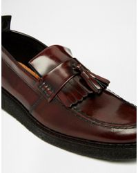 Fred Perry X George Cox Leather Tassel Loafers in Red for Men | Lyst