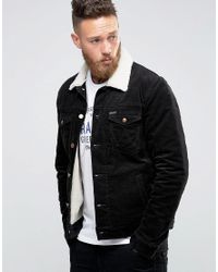 black denim borg jacket mens