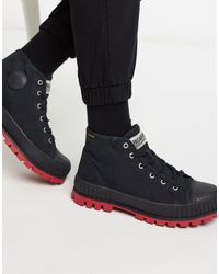 Botas en negro con suela en rojo Pallashock Mid Og Palladium de hombre de  color Negro | Lyst