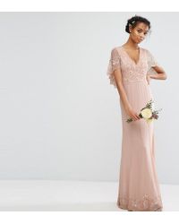 embellished cape maxi dress