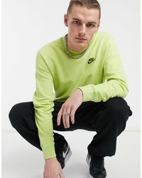 Sudadera verde lima pálida con cuello redondo revival Nike de hombre de  color Verde | Lyst
