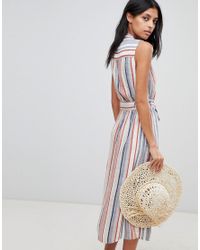 warehouse stripe linen dress