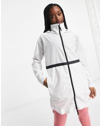 adidas Long Line Jacket in White - Lyst