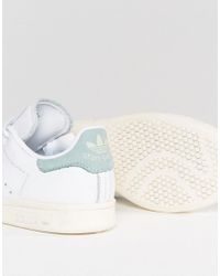 adidas Originals Leather Originals White And Mint Stan Smith Sneakers - Lyst