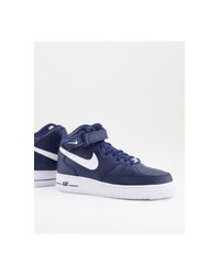 Nike Rubber Air Force 1 Mid in Navy (Blue) for Men - Lyst