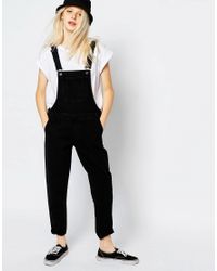 Monki black dungarees Clearance