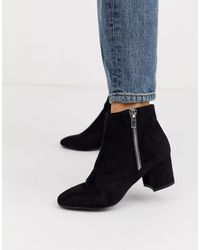 Botines negros con cremallera lateral en antelina Pimkie de Denim de color  Negro | Lyst