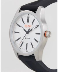 BOSS by Hugo Boss Orange By Hugo 1550043 Dublin Sport Leather Watch In  Black for Men - Lyst