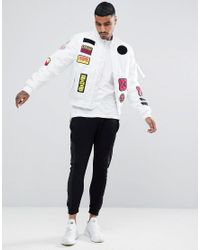 adidas white bomber jacket