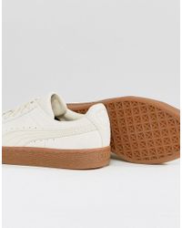 PUMA Suede Classic Trainers With Gum Sole In Beige in Natural - Lyst