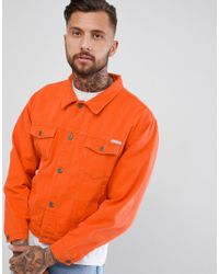 Veste jean orange homme Clearance