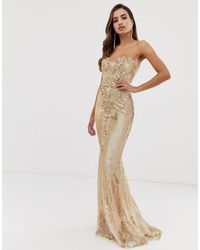 gold sequin embellished maxi dress