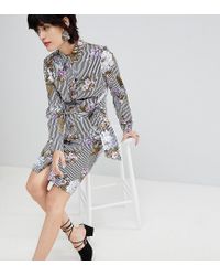 warehouse stripe shirt dress