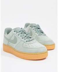 Nike Leather Green Air Force 1 Sneakers 