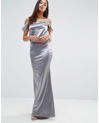 satin fishtail maxi dress