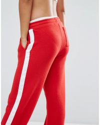 fila tracksuit bottoms with side stripe