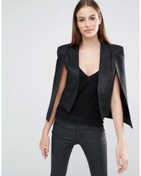 cropped cape blazer
