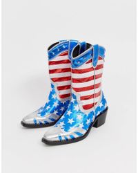 Botas cowboy de estilo western con estampado de bandera americana London  Gerda Buffalo de Cuero de color Azul | Lyst